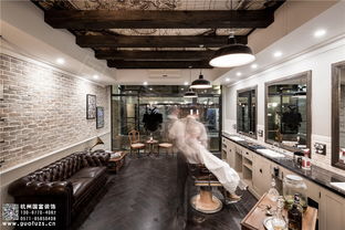 杭州美食復(fù)古理發(fā)店裝修設(shè)計案例 國富裝飾
